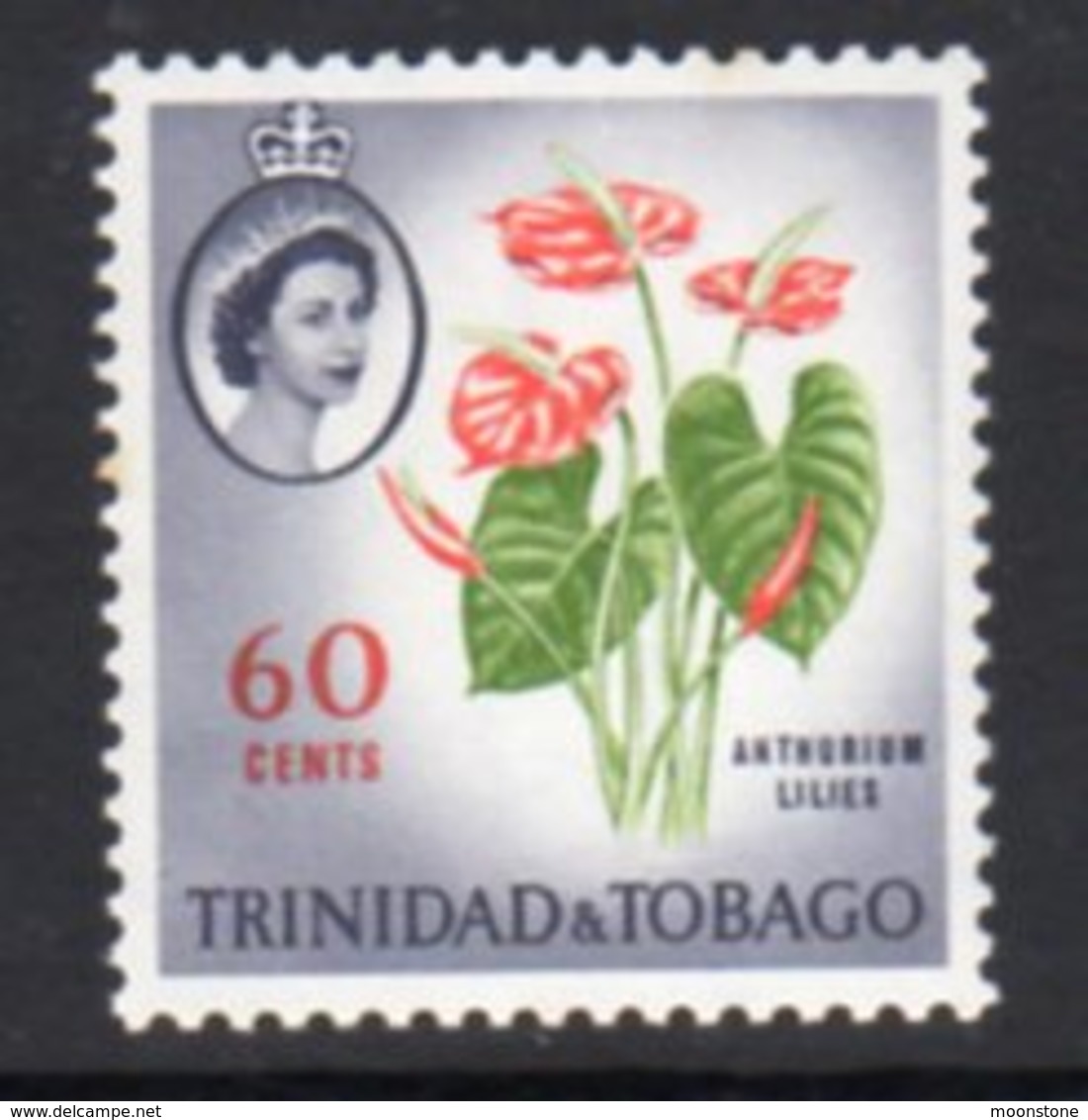 Trinidad & Tobago 1960-7 Definitives 60c Anthurium Lilies Value, MNH, SG 295 - Trinidad & Tobago (...-1961)