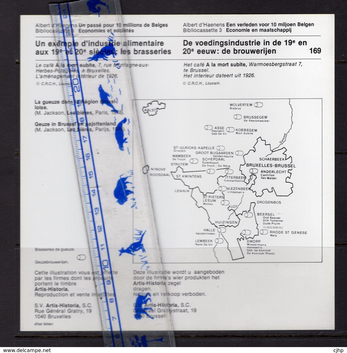 Artis Historia  Fiche 169 17 X 17cm Brasseries Cafe Mort Subite Gueuze 1926 Biere Bier - Artis Historia