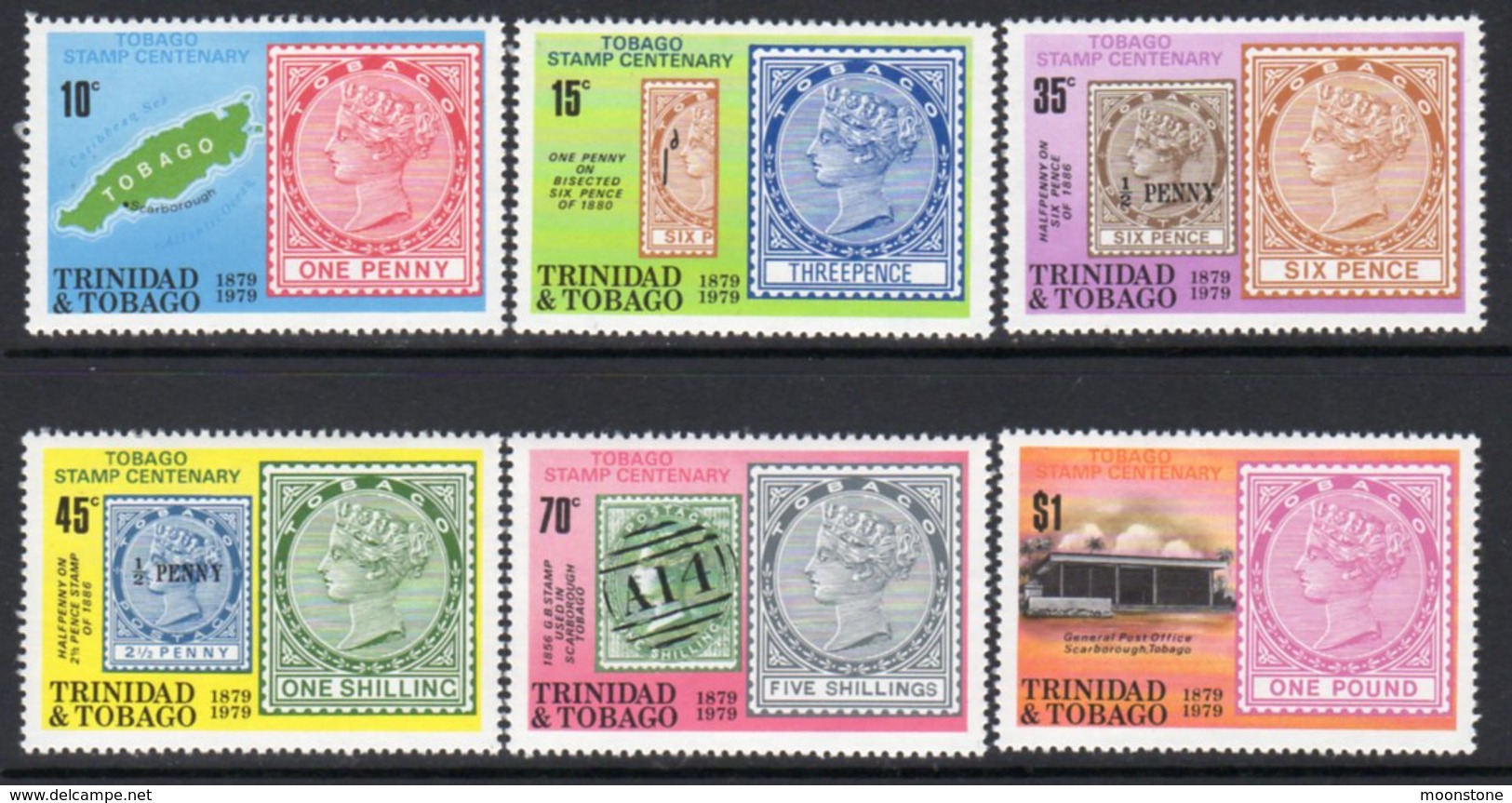 Trinidad & Tobago 1979 Tobago Stamp Centenary Set Of 6, MNH, SG 544/9 - Trinidad & Tobago (...-1961)