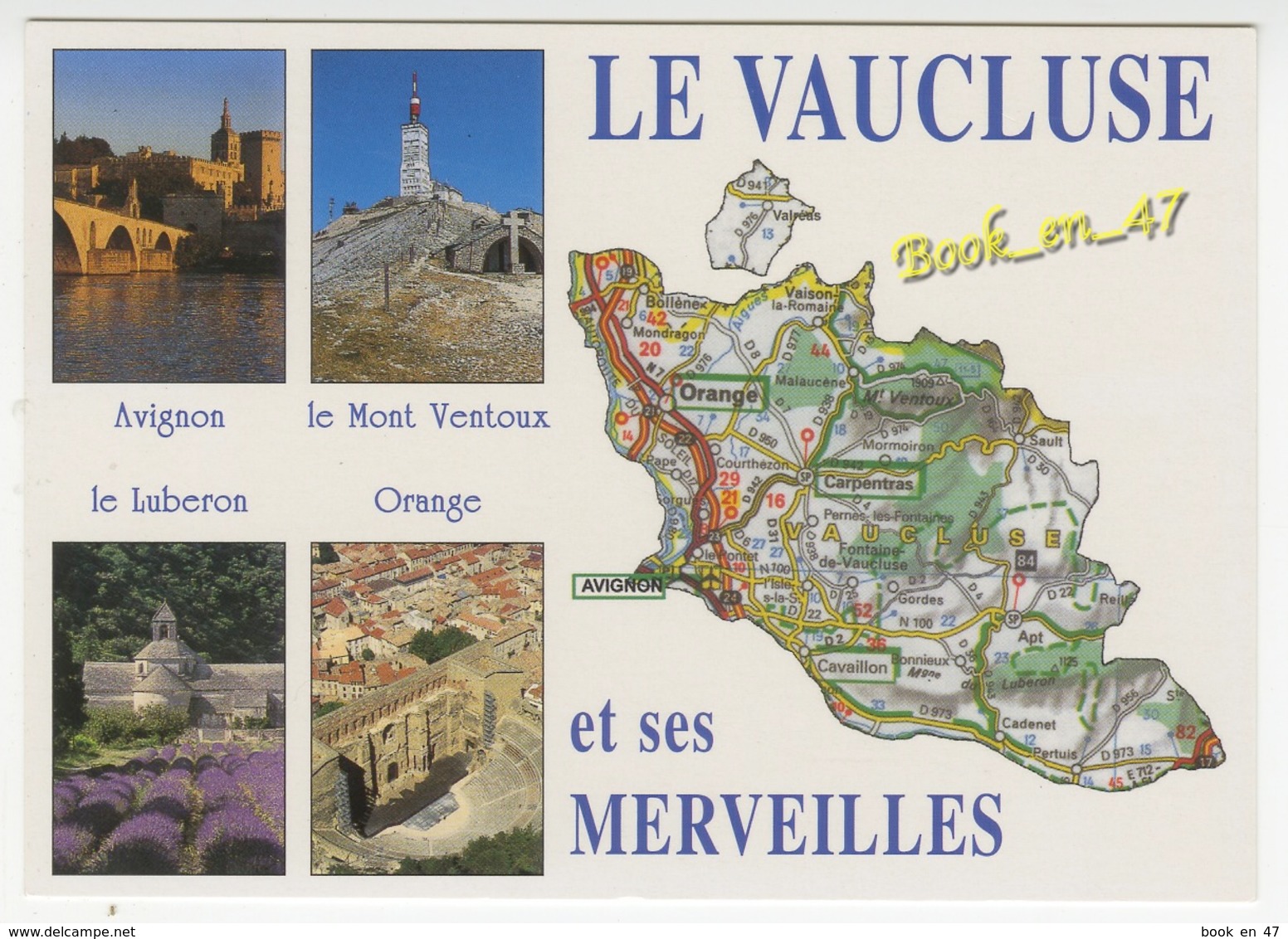 {79253} 84 Vaucluse , Carte Et Multivues ; Avignon , Le Mont Ventoux , Orange , Le Luberon - Cartes Géographiques