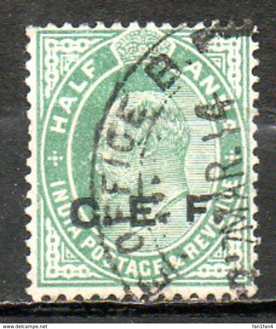 ASIE - (CHINE - BUREAUX ANGLAIS) - 1904-11 - N° 13 - 1/2 A. Vert-jaune - (Victoria - Surchargé C.E.F.) - Oblitérés