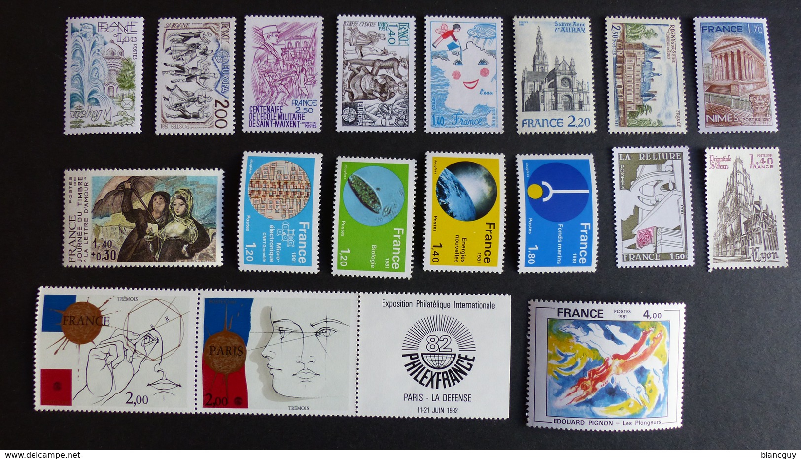 FRANCE - Année 1981 - 46 Timbres ** Neufs Sans Charnière Différents - Vrac (max 999 Timbres)