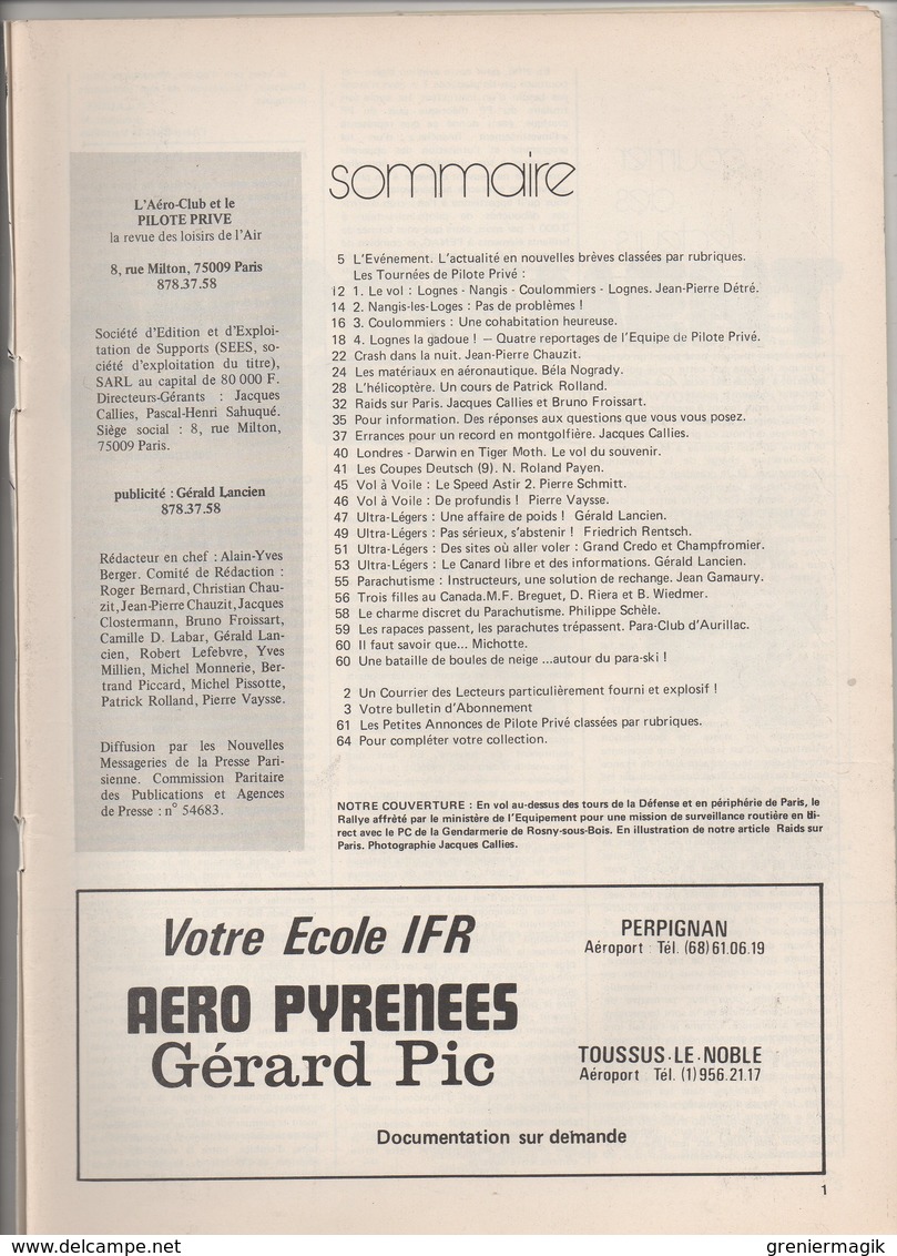 Revue L'aéro-club Et Le Pilote Privé N°51 Mars 1978 - L'hélicoptère - Lognes - Coulommiers - Nangis-les-Loges - Aviation