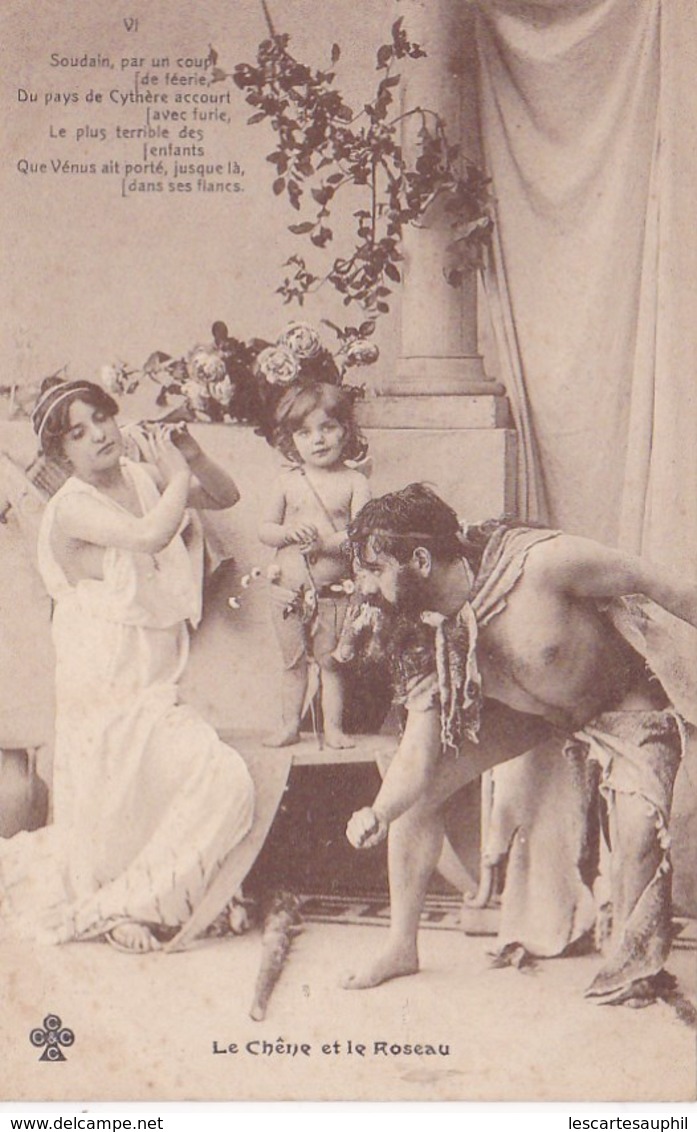 Scene Theatre Le Chene Et Le Roseau Hercule Et Eros En Enfant Carte Photo N°6 Et 7 - Contes, Fables & Légendes