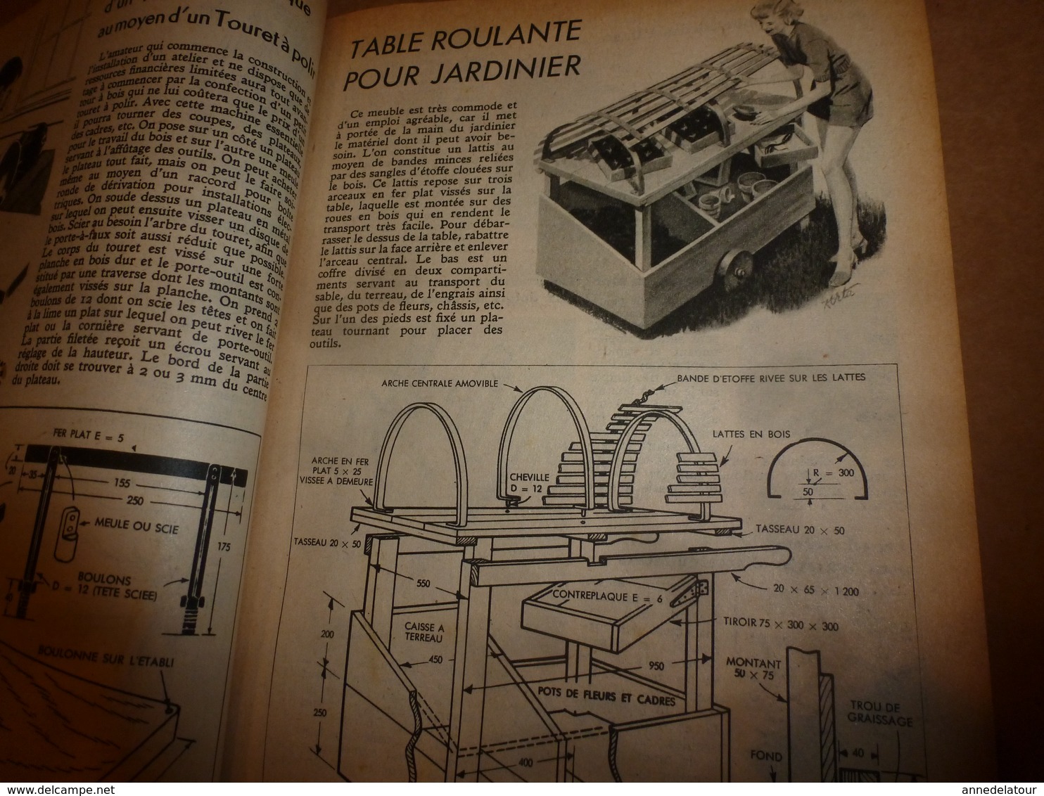 1952 MÉCANIQUE POPULAIRE: Pour avoir la forme TOP à 50 ans; Colombophilie ; Faire une table roulante pour jardinier;etc