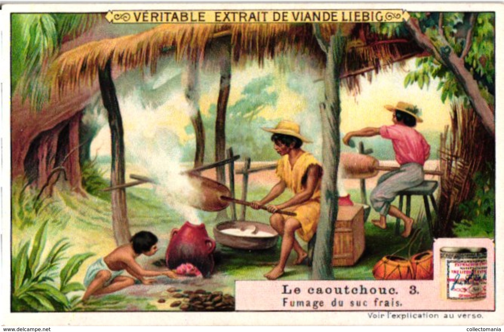 0987  Liebig 6 Cards- C1910 Rubber-Le Caoutchouc-Balles-Incisiondes Arbres-Extraction du Caoutchouc Afrique