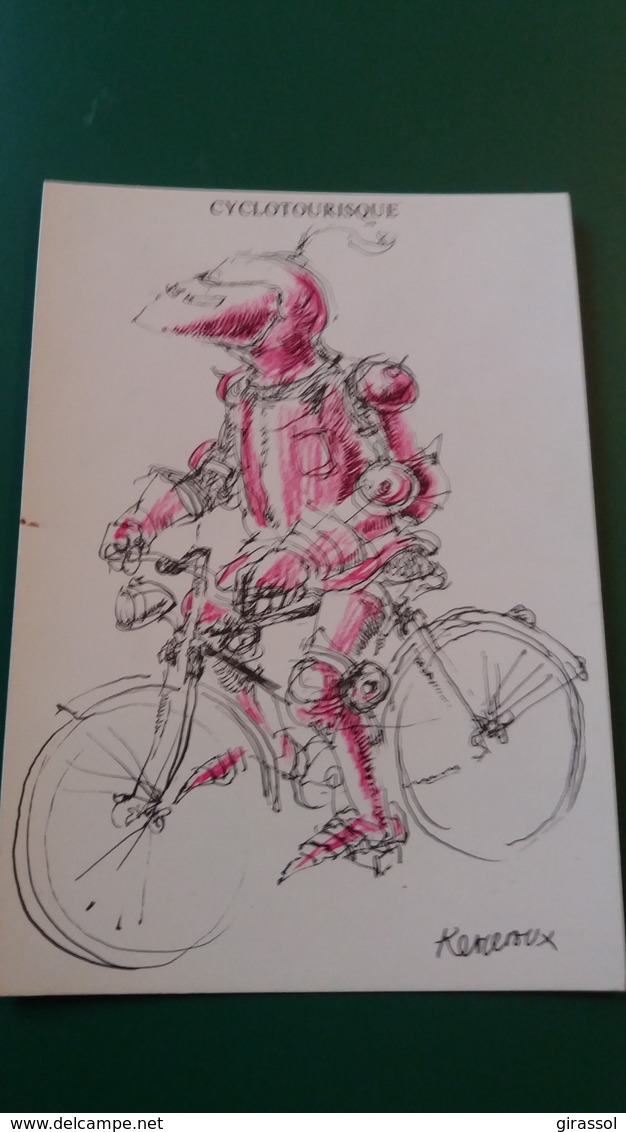 CPSM KERLEROUX ILLUSTRATEUR  CYCLO TOURISQUE VELO ARMURE DESSINATEURS DE PRESSE SERIE 4   1979  N° 24 - Kerleyroux