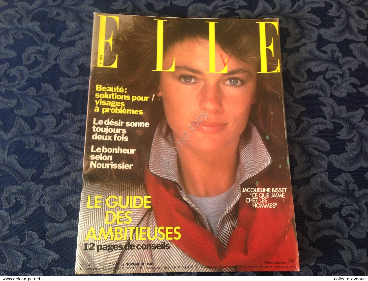 ELLE FRANCE Rivista Magazine 9 Novembre 1981 N.1870 Jacqueline Bisset C Bergen - Non Classificati