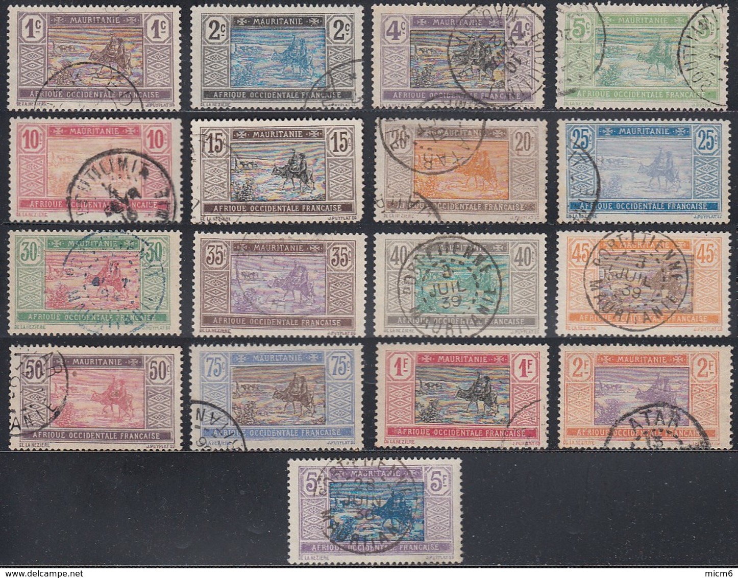 Mauritanie - N° 17 à 33 (YT) N° 17 à 32 & 34 (AM) Oblitérés. - Used Stamps