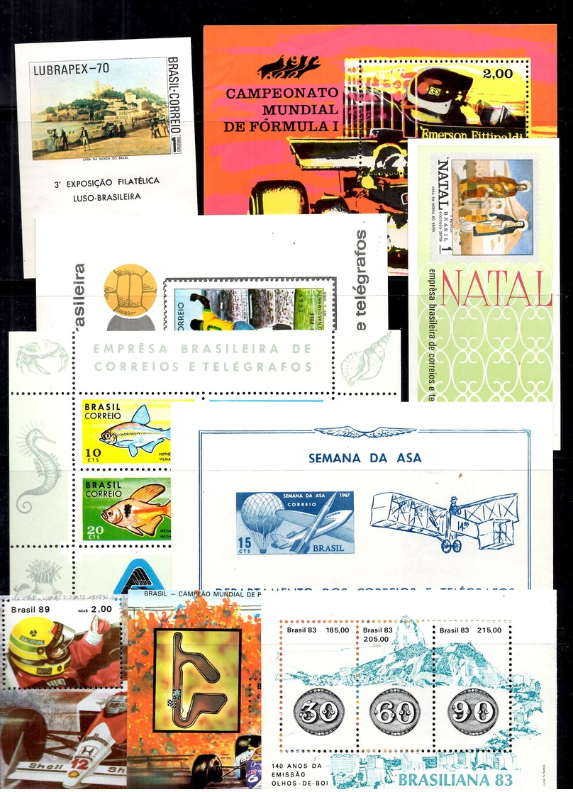 Brésil 24 Blocs-feuillets Neufs ** MNH 1967/1988. Bonnes Valeurs. TB. A Saisir! - Blocs-feuillets