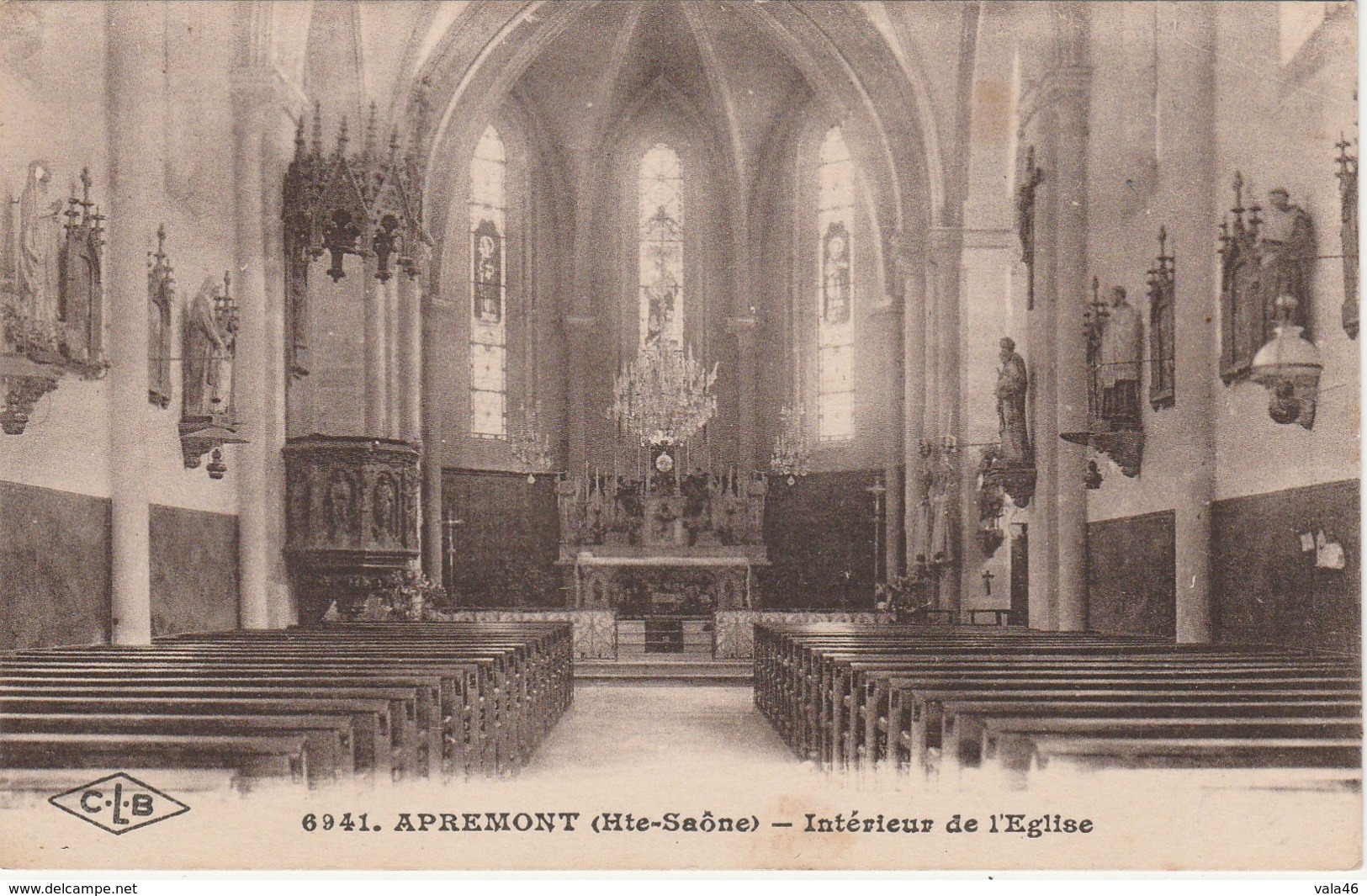 APREMONT  70  HAUTE SAONE   CPA   INTERIEUR DE L'EGLISE - Otros & Sin Clasificación