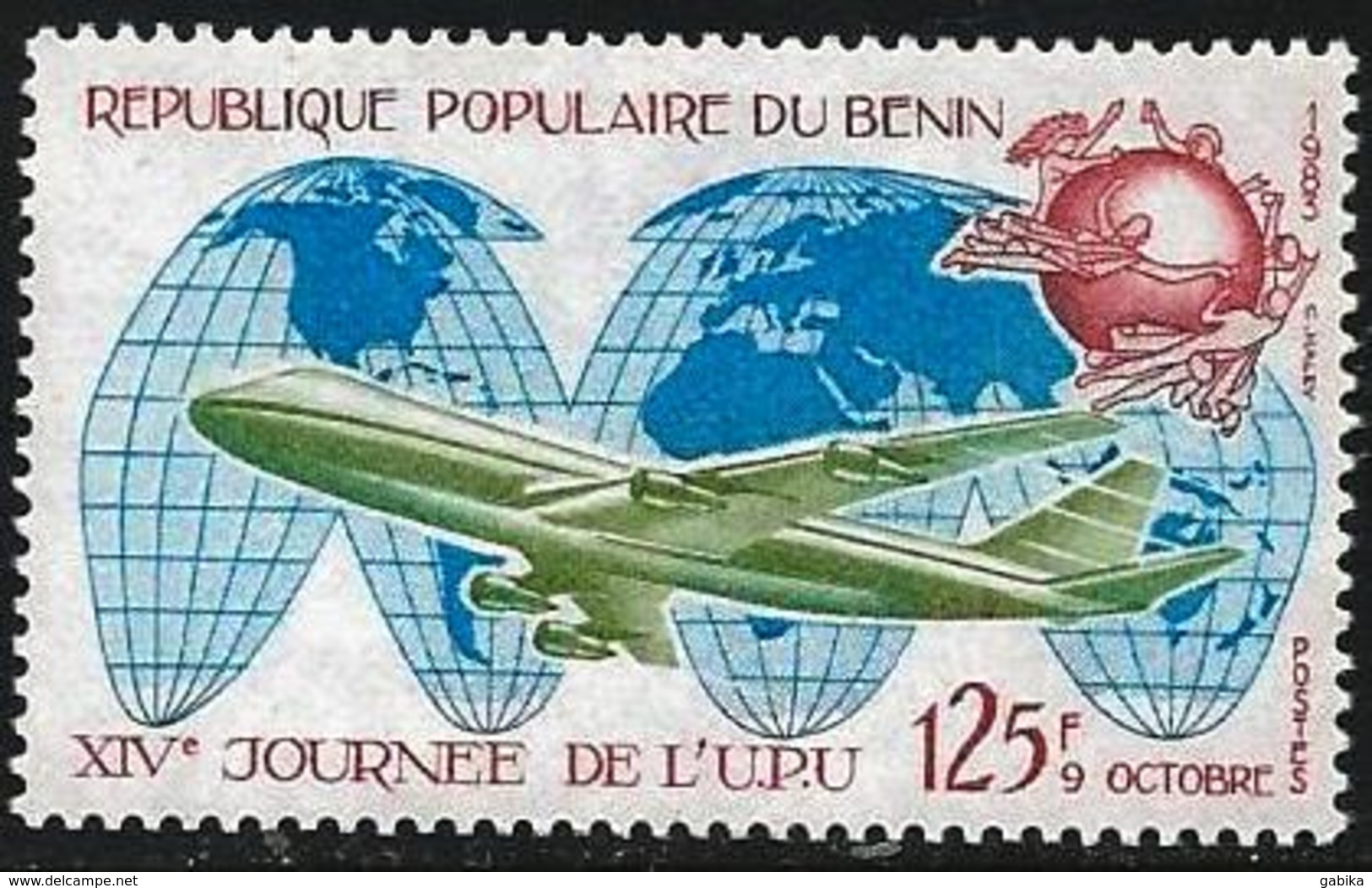 Benin 1983 Scott 551 MNH UPU, Map, Plane - Bénin – Dahomey (1960-...)