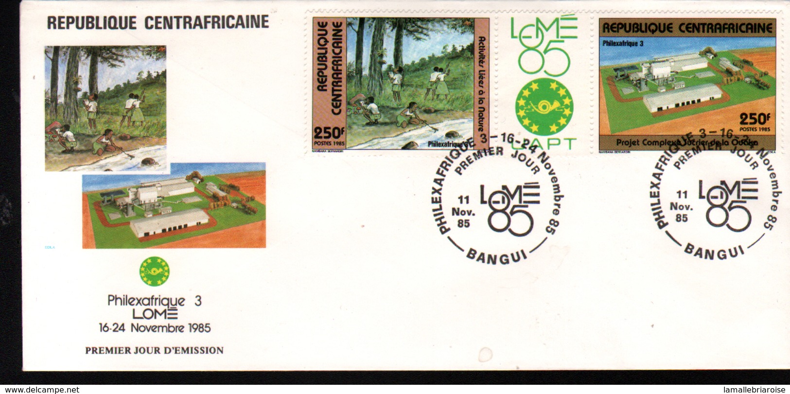 Republique Cebtrafricaine, 1985, PHILEXAFRIQUE III,. INTERNATIONAL PHILATELIC EXHIBITION - Centrafricaine (République)