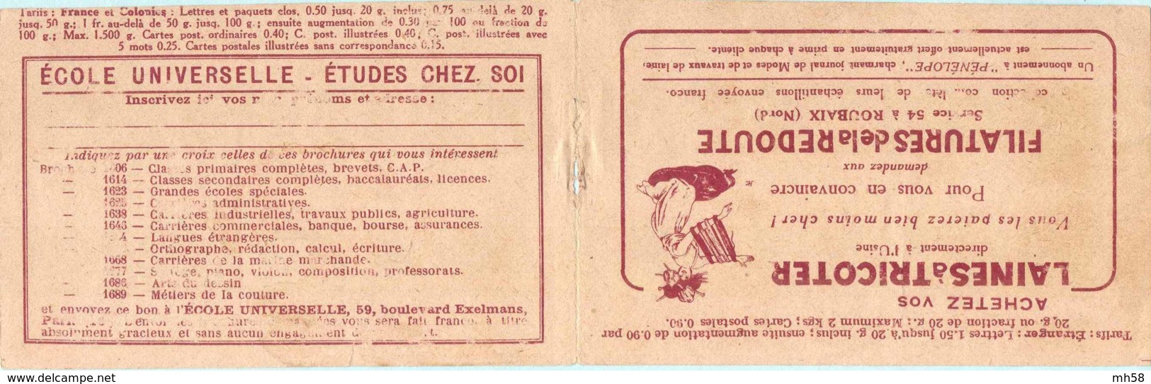 FRANCE - Carnet Série 130 E Couverture Vide Calor - 50c Semeuse Lignée Rouge I - YT 199 C… - Andere & Zonder Classificatie