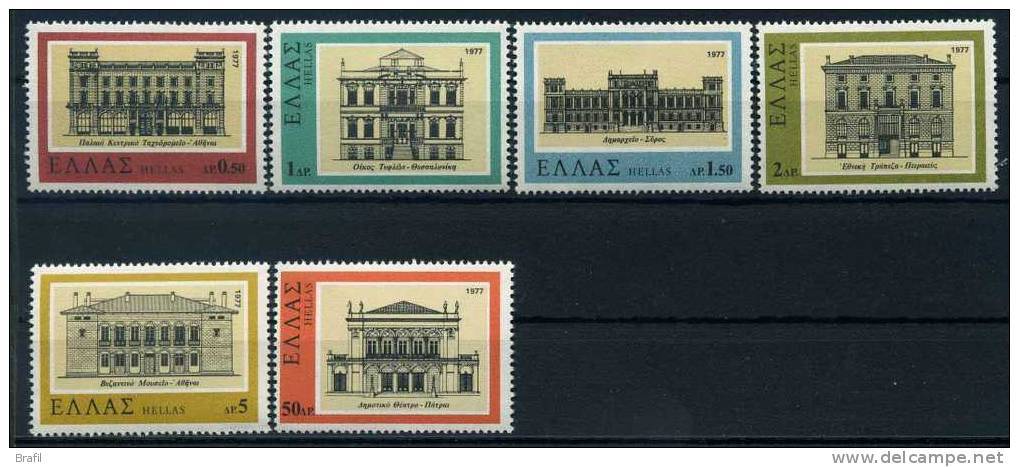 1977 Grecia, Architettura Neo-ellenica , Serie Completa Nuova (**) - Unused Stamps