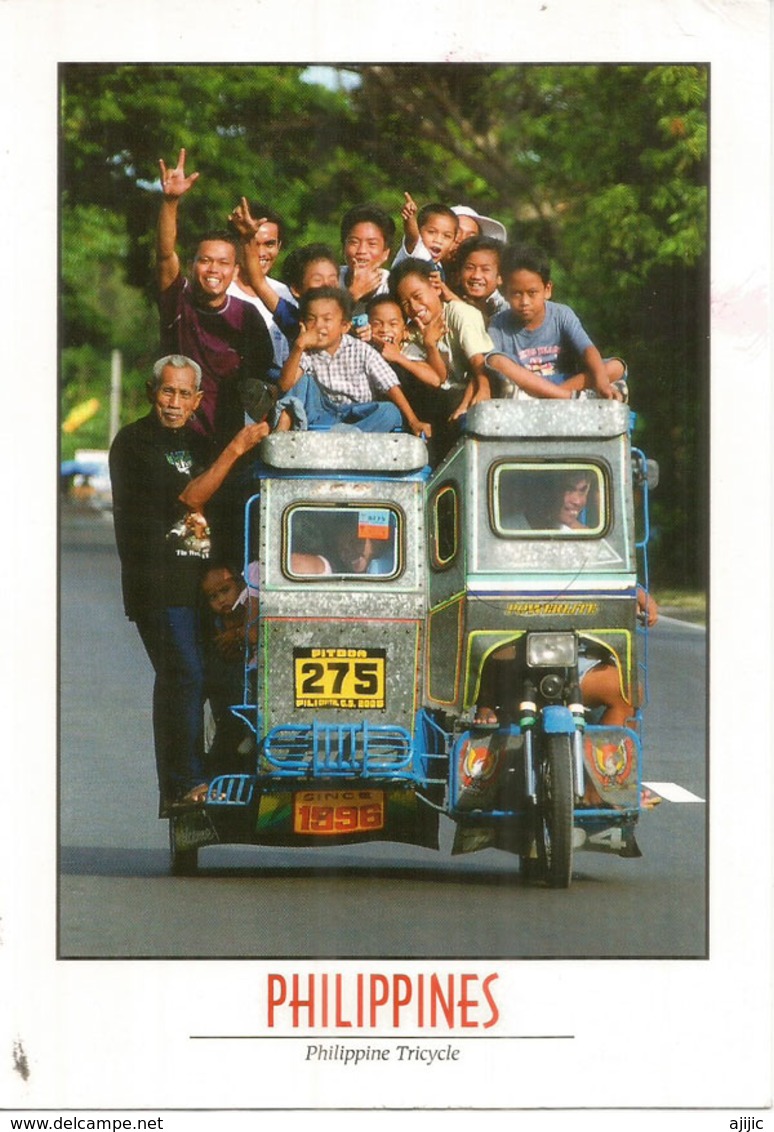 Philippine Tricycle, Postcard Sent To Andorra, With Arrival Postmark - Philippines