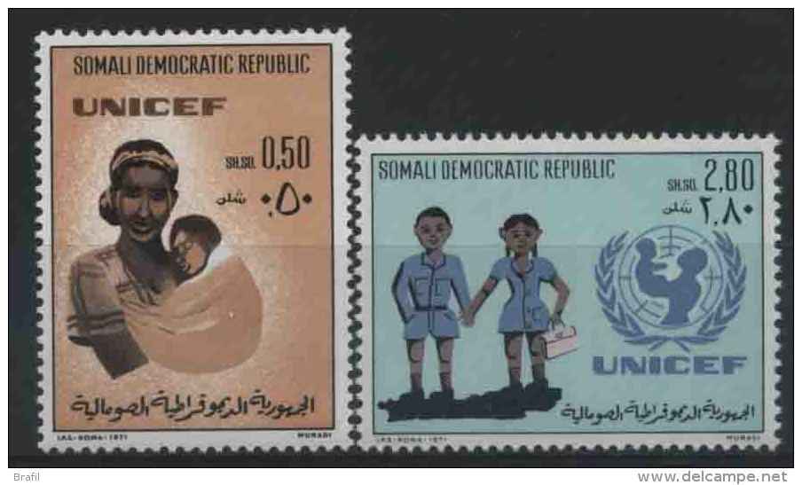 1972 Somalia, 25° Anniversario Dell'U.N.I.C.E.F., Serie Completa Nuova (**) - Somalia (1960-...)