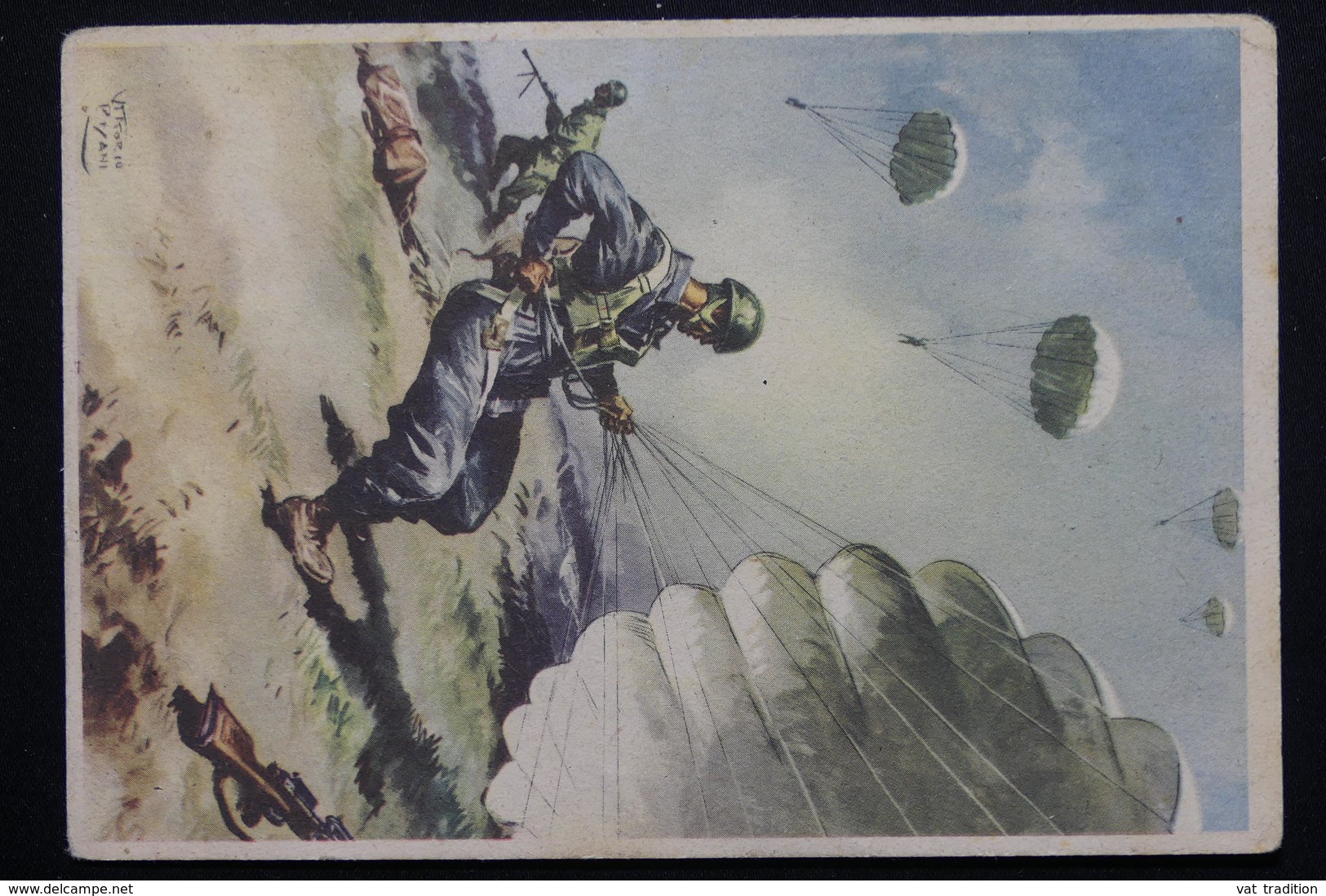 ITALIE - Carte FM Illustrée Au Verso ( Parachutistes) En 1943 -  L 20998 - Storia Postale