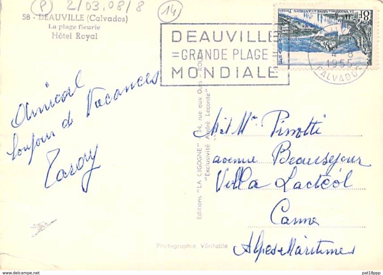 14 - DEAUVILLE : HOTEL ROYAL - CPSM Dentelée Colorisée Grand Format 1955 - Calvados - Deauville