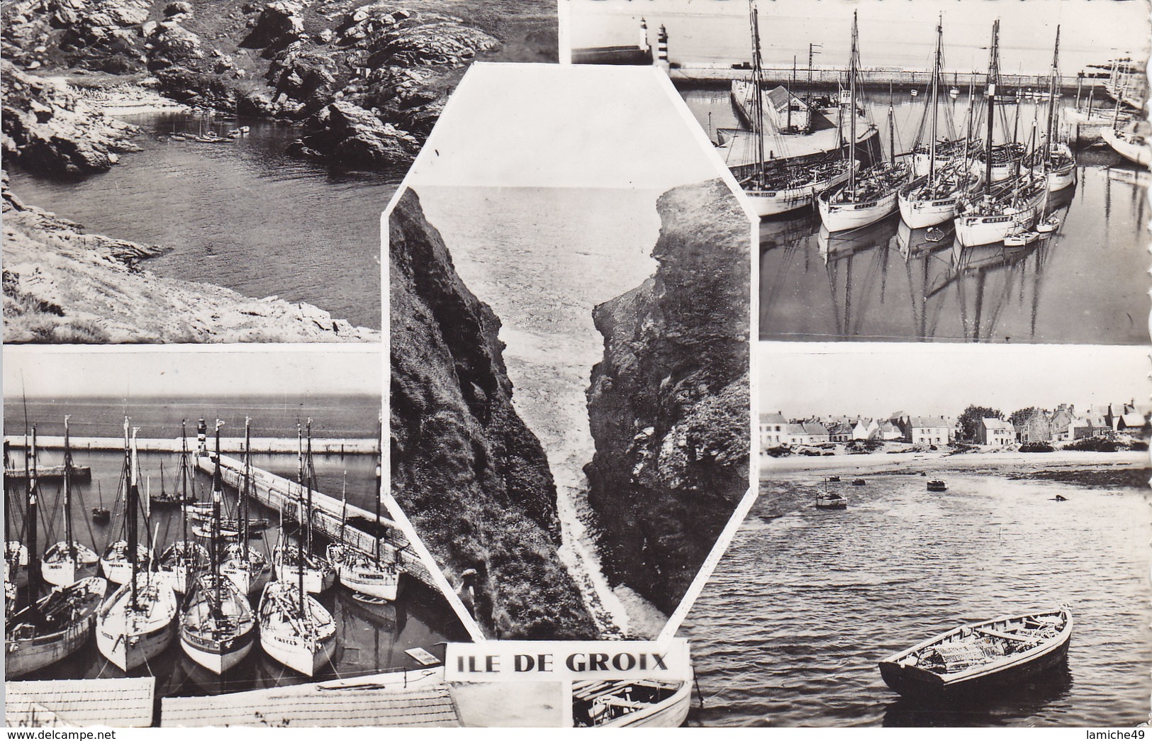 GROIX ILE DE GROIX Multi-Vues Dont Port St Nicolas Port Tudy Port Locmaria Thoniers Au Port Carte Dentelée Circulée Timb - Groix