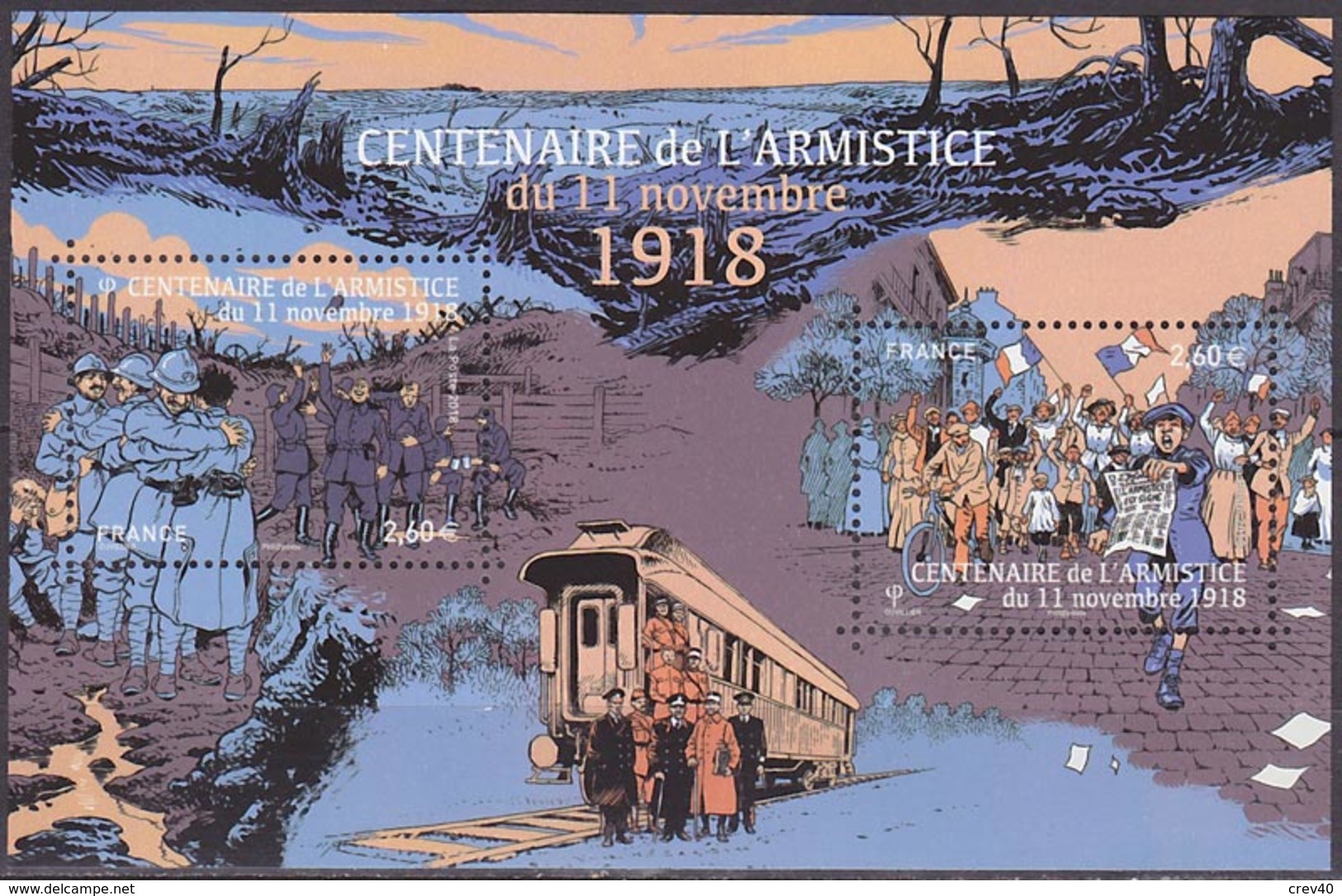 Bloc Feuillet Neuf ** N° F5284(Yvert) France 2018 - Centenaire De L'Armistice Du 11 Novembre 1918 - Mint/Hinged