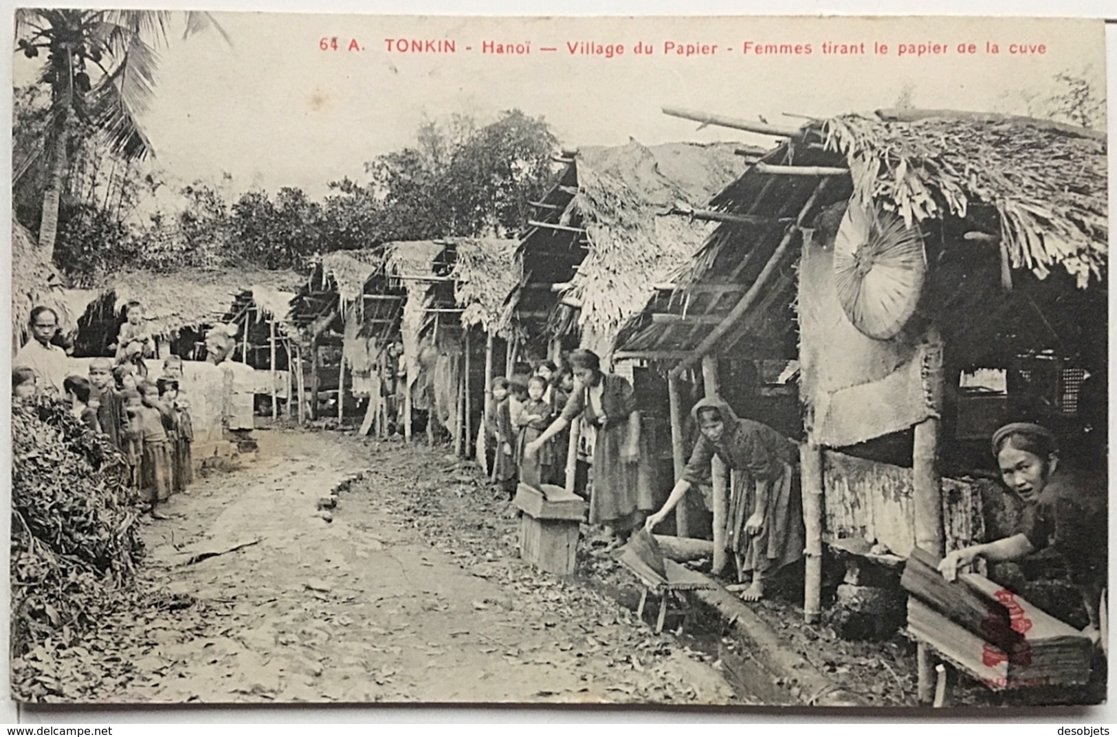 TONKIN__Hanoï -Village Du Papier -Femmes Tirant Le Papier De La Cuve. - Vietnam