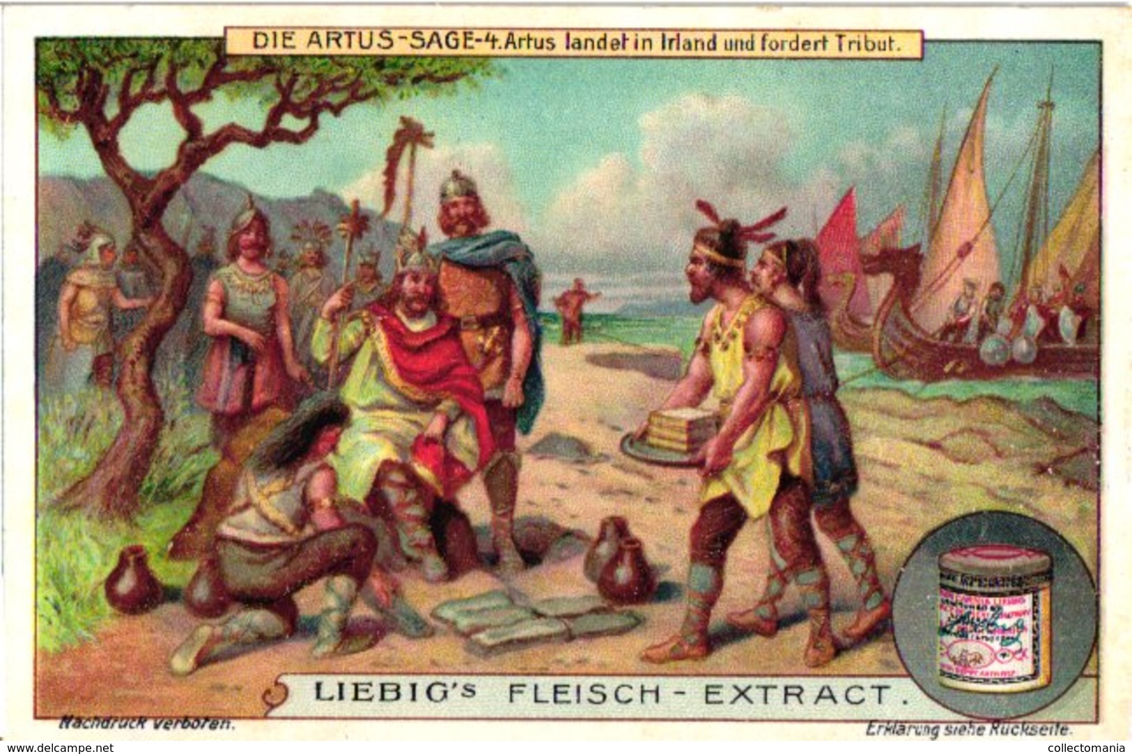 0988  Liebig 6 Cards- C1910  Duits- TheArthurian Legend  Die Artus-Sage  Artus-Ginevra-Tafelrunde- - Liebig