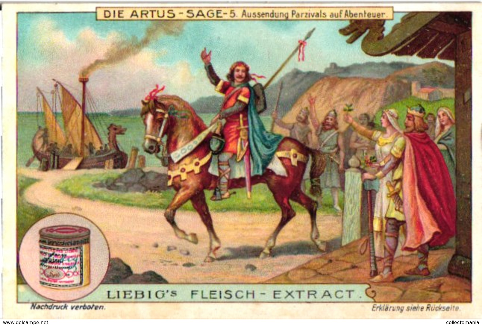 0988  Liebig 6 Cards- C1910  Duits- TheArthurian Legend  Die Artus-Sage  Artus-Ginevra-Tafelrunde- - Liebig
