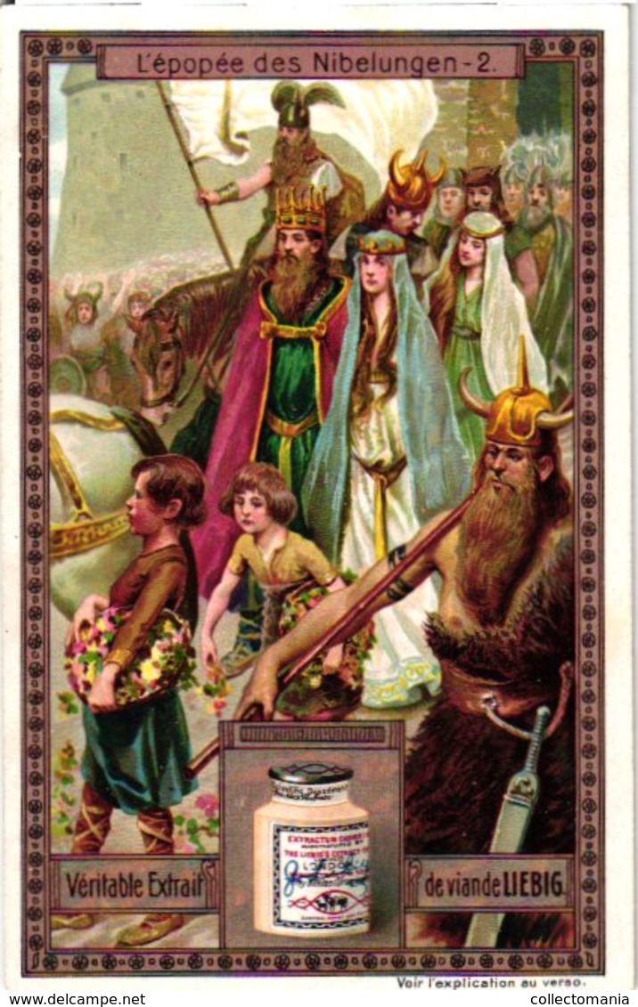 0992   Liebig 6 Cards- C1910 The Story Of The Nibelungen-Epopée Allemande-Sigfried-Gunther-Brunhild-Attila- - Liebig
