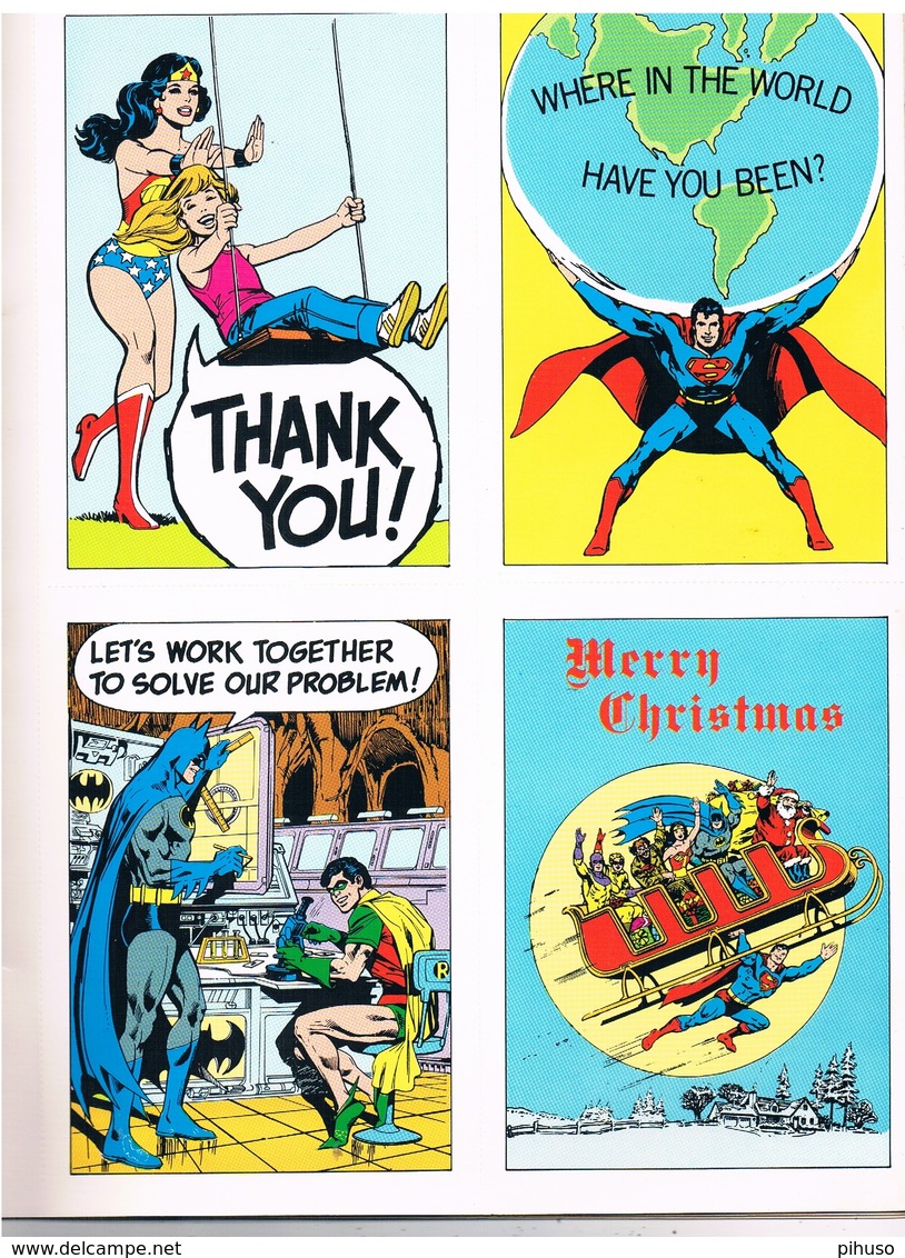 SUPER HEROES POSTCARD BOOK ( Superman, Superwoman, Batman, Green Latern ) ( 28 Postcards ) - Bandes Dessinées