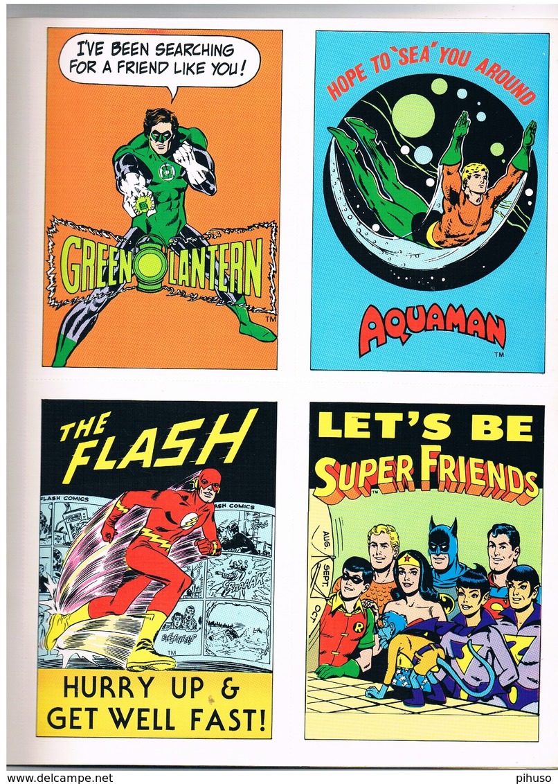 SUPER HEROES POSTCARD BOOK ( Superman, Superwoman, Batman, Green Latern ) ( 28 Postcards )