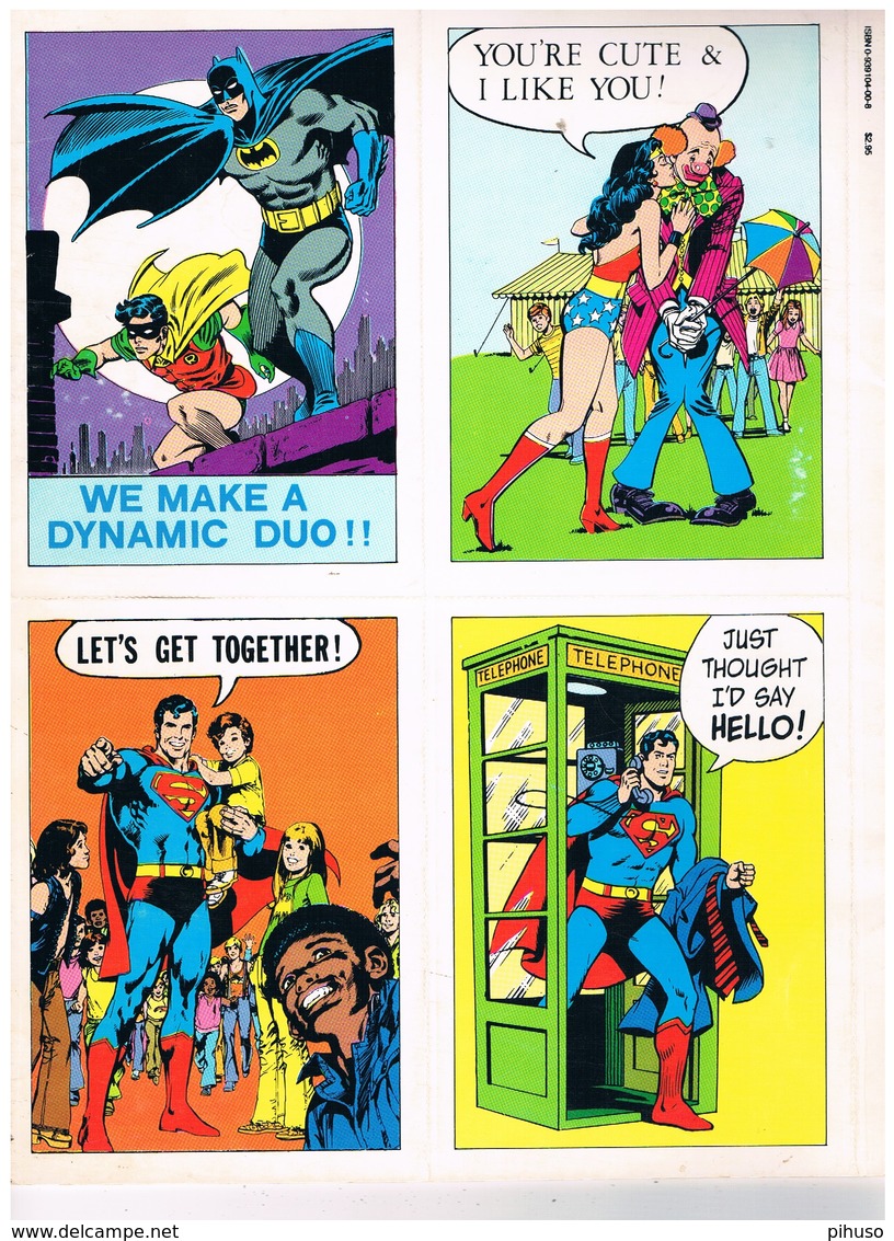 SUPER HEROES POSTCARD BOOK ( Superman, Superwoman, Batman, Green Latern ) ( 28 Postcards )