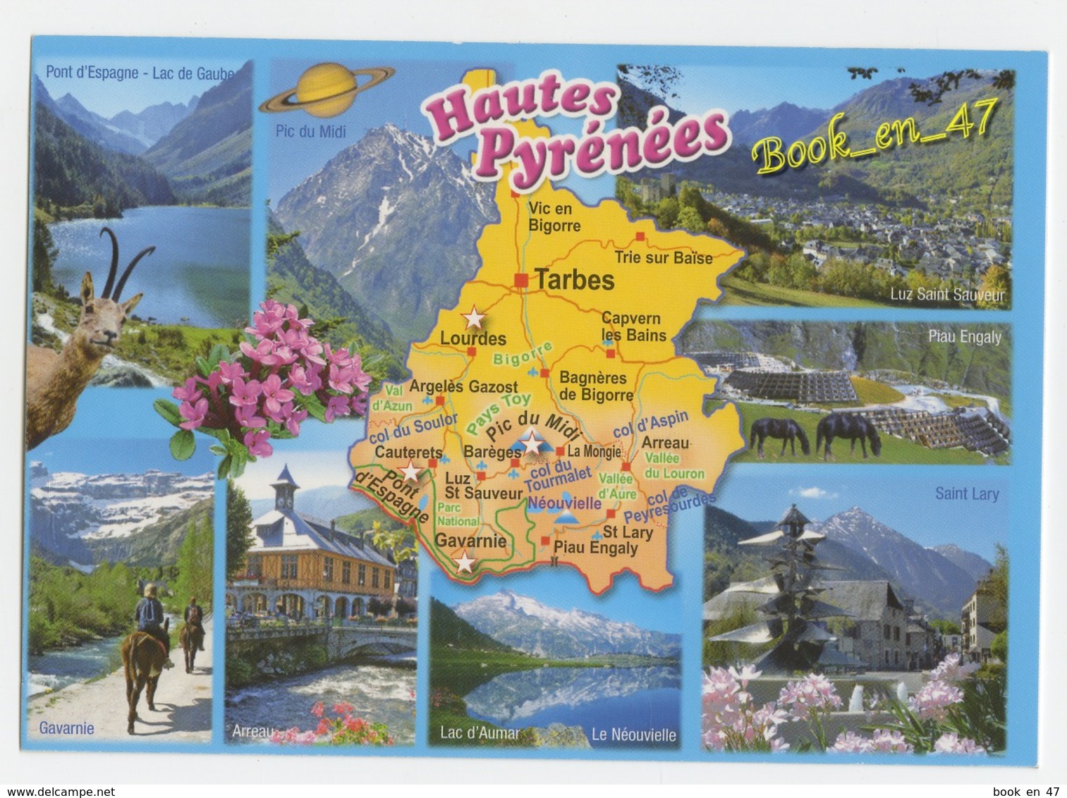 {79234} 65 Hautes Pyrénées , Carte Et Multivues ; Luz Saint Sauveur , Piau Engaly , Saint Lary , Arreau , Gavarnie - Cartes Géographiques