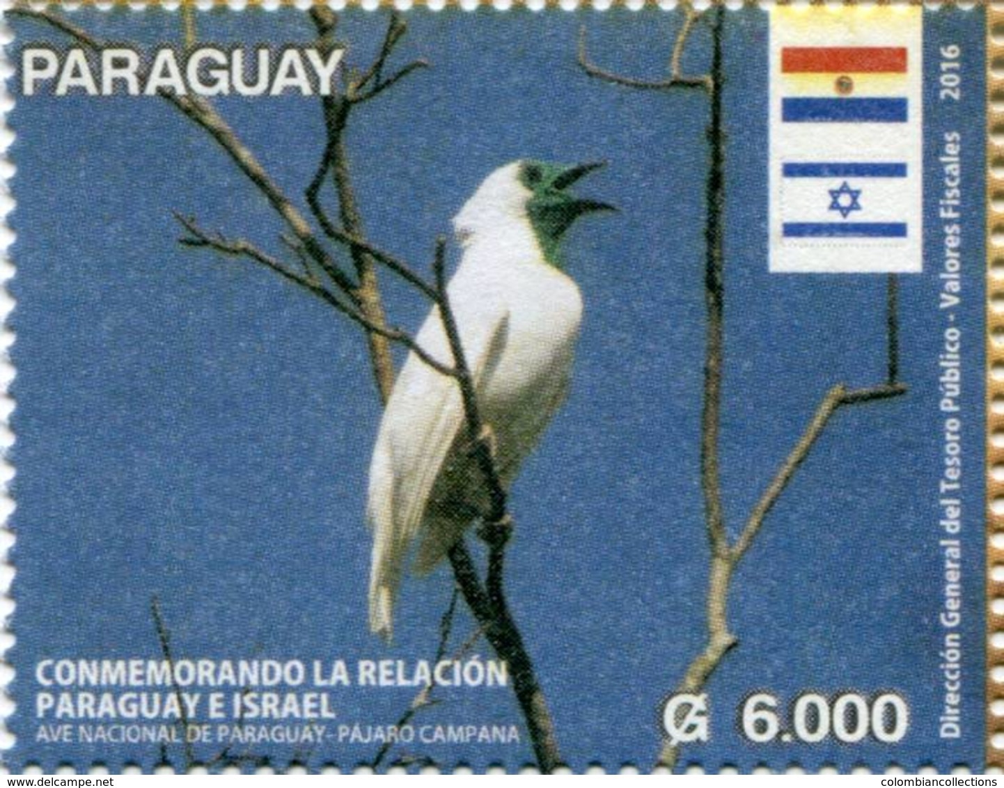 Lote PY23, Paraguay, 2016, Sello, Stamp, 2 V, Relacion Paraguay E Israel, Aves, Bird - Paraguay