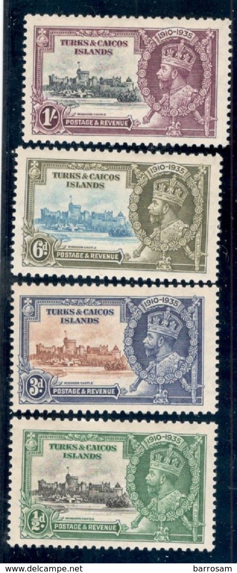TURKS&CAICOS1935:Michel111-4(Scott71-4)mnh** - Turks & Caicos (I. Turques Et Caïques)