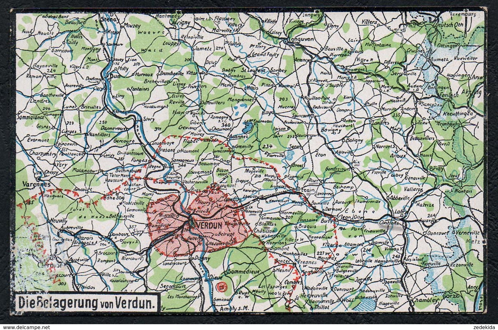C1743 - 1. WK WW - Belagerung Von Verdun - Felix Grosser Dresden - Cartes Géographiques
