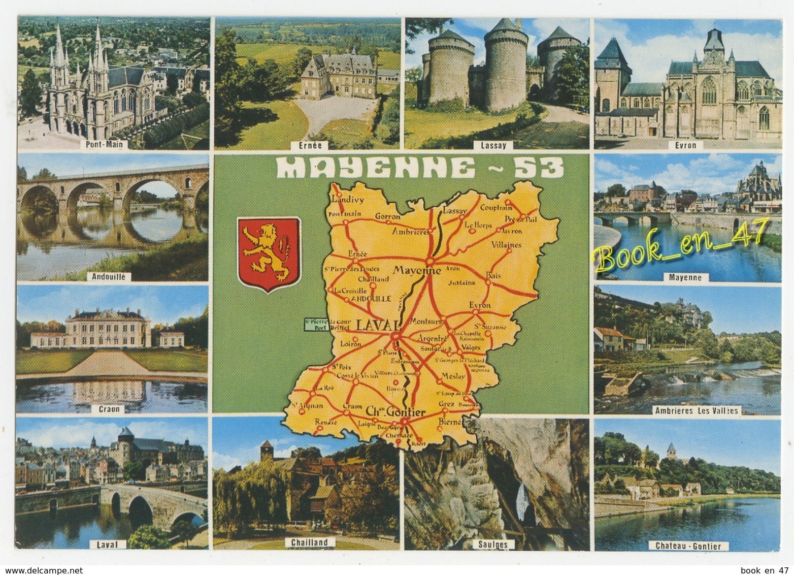 {79996} 53 Mayenne , Carte Et Multivues ; Pont Main , Ernée , Andouillé , Saulges , Laval , Craon , Evron , Chailland - Cartes Géographiques