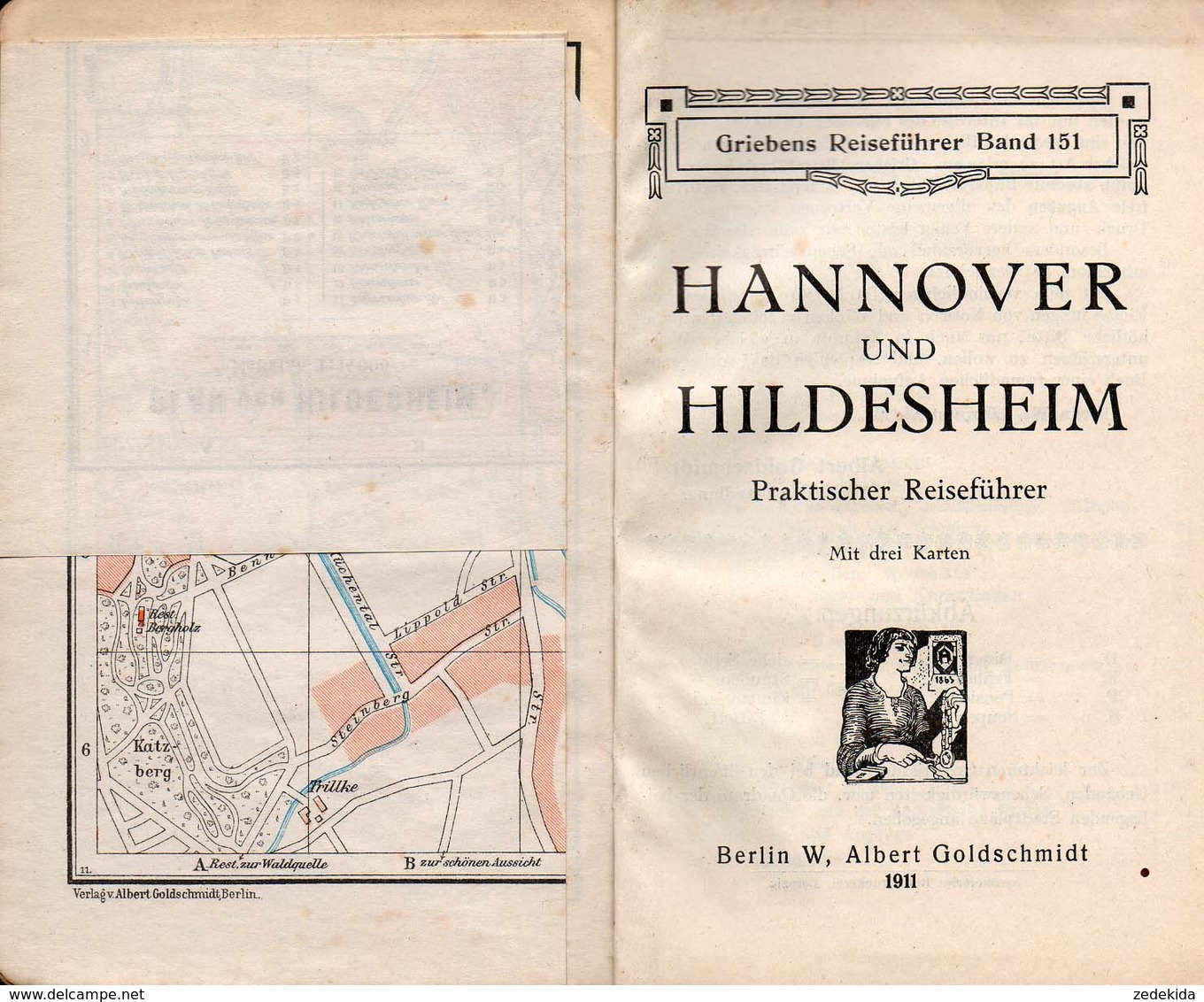 C1748 - Hannover Hildesheim - Griebens Reiseführer - Berlin Albert Goldschmidt - Reiseprospekte