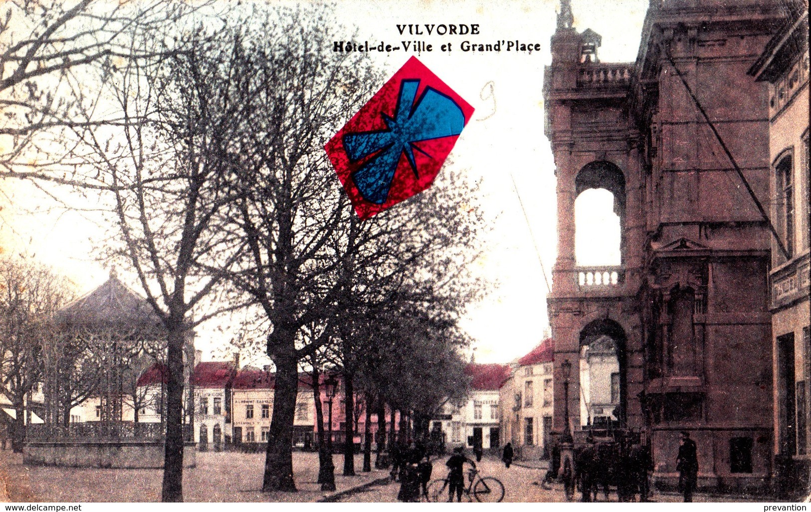 VILVORDE - Hôtel De Ville Et Grand'Place - Carte Colorée Et Animée - Vilvoorde