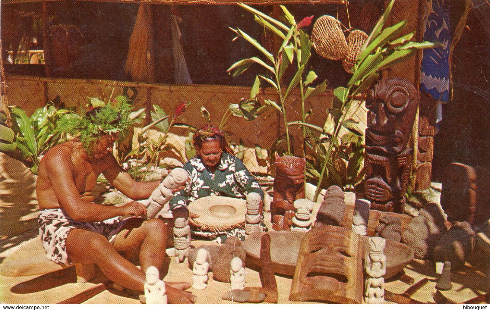 CPSM, Sculpteur Et Tresseuse Tahitiens, Native Scuptor And Weaver, Photo Par A. Giau, 1964 - Tahiti