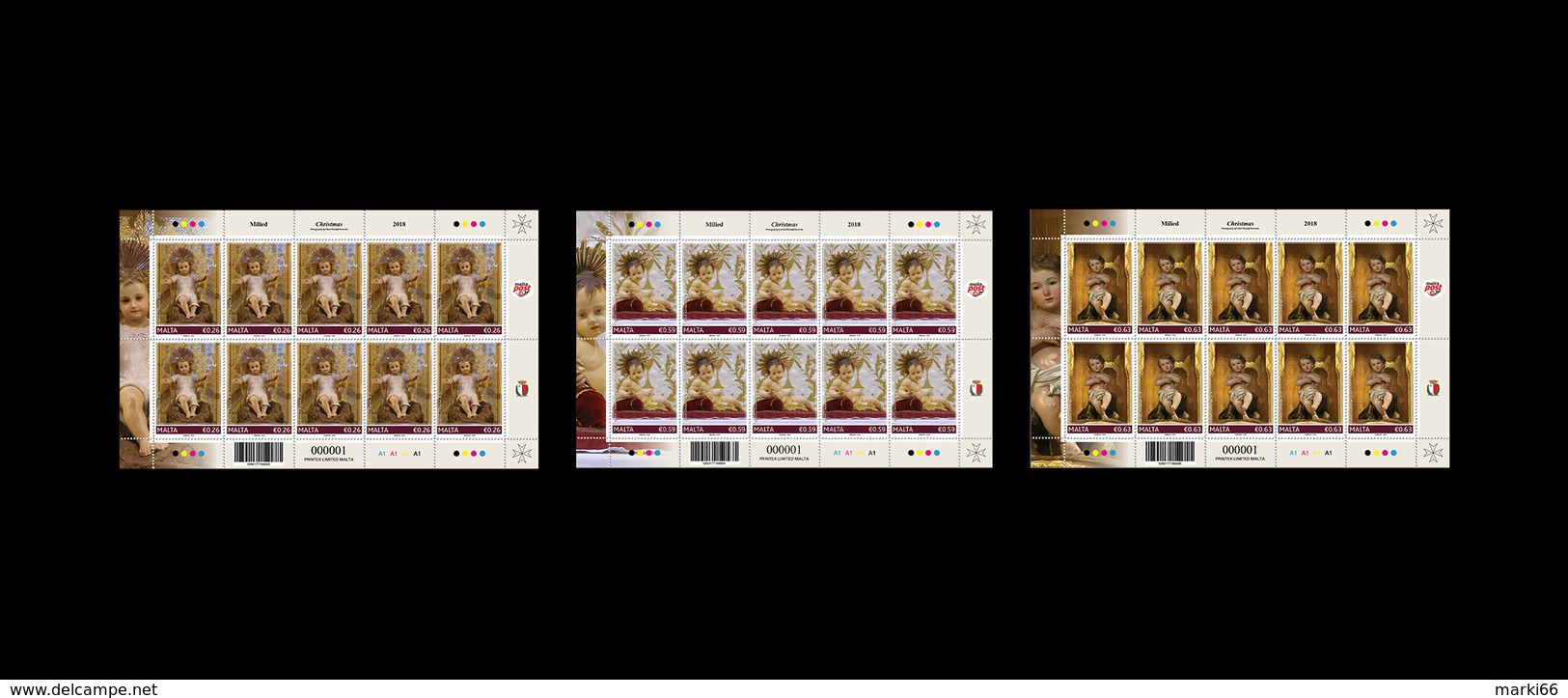 Malta - 2018 - Christmas - Mint Stamp Sheets Set - Malte