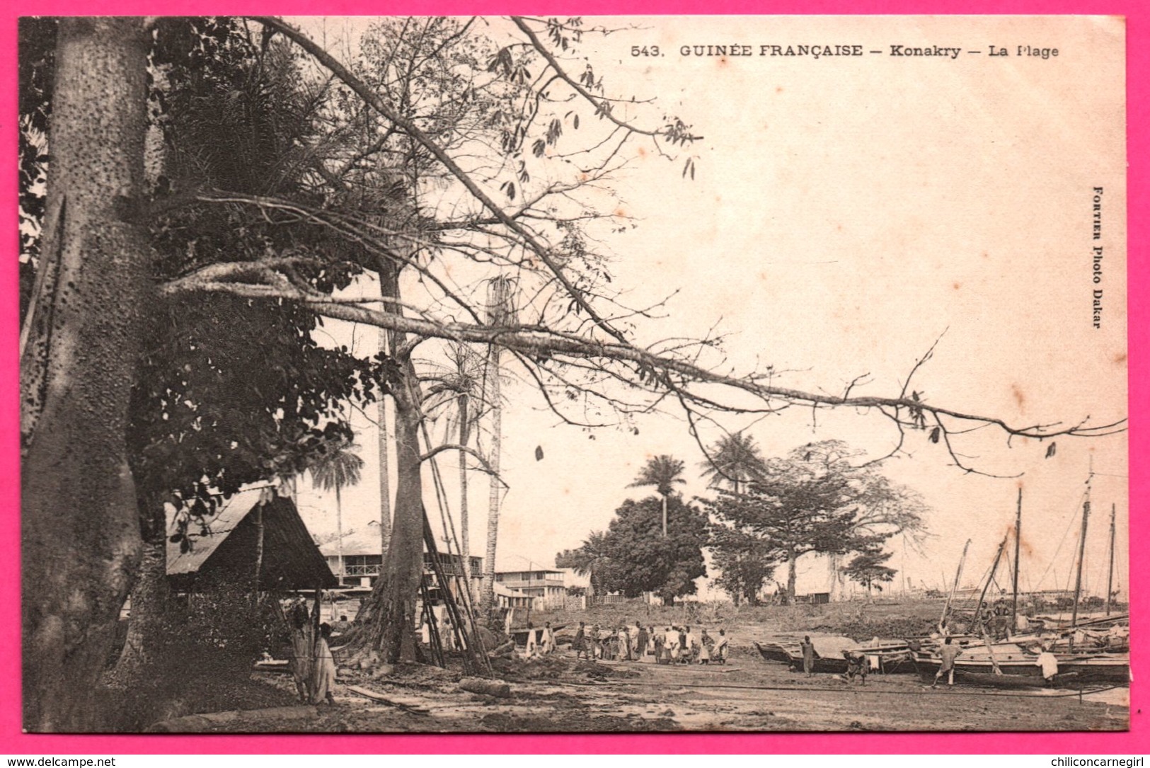 Guinée Française - Konakry - La Plage - Animée - Photo FORTIER - Guinée Française