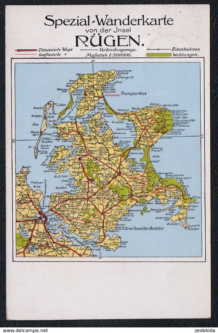 C1761 - Insel Rügen - Wanderkarte - Julius Simonsen - Cartes Géographiques