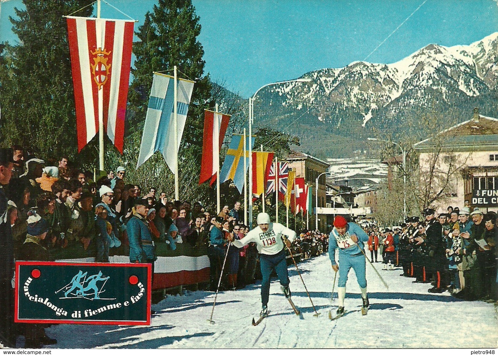 Trentino, "Marcialonga Di Fiemme E Fassa" 1972, Partecipanti Al Traguardo - Sport Invernali