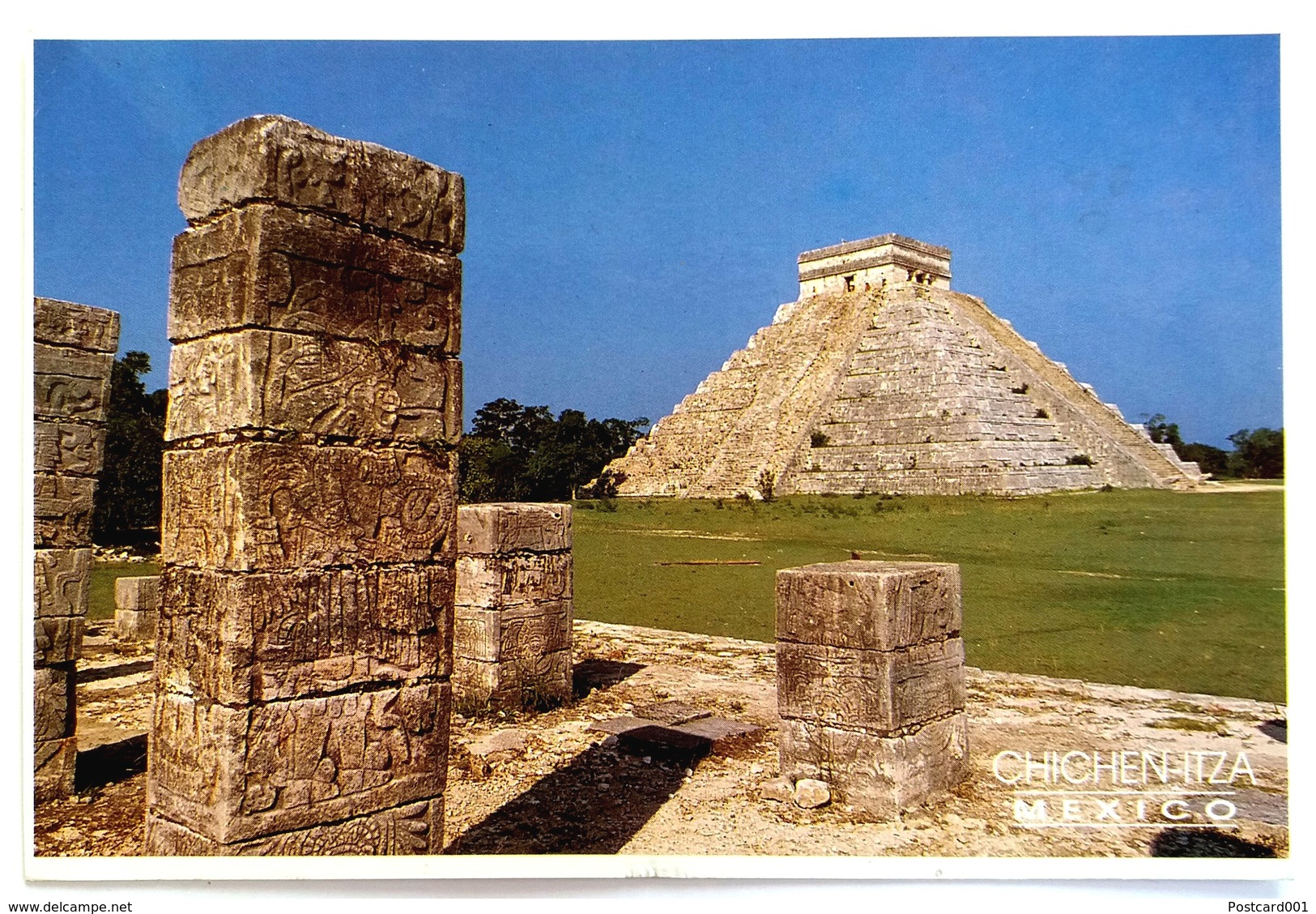 #7   Chichen Itza, Step Pyramid El Castillo (Temple Of Kukulcan) -  MEXICO, America - Used Postcard Stamp 1998? - Mexique