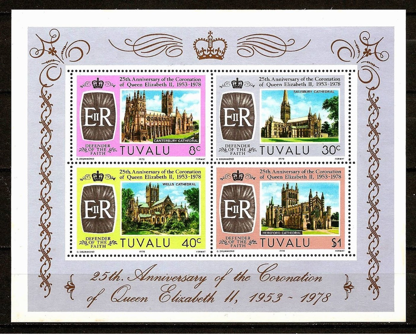 TUVALU 1978 - SILVER JUBILEE Coronation - Bloc 2 Mi 68-71 MNH ** Cv€2,00 V843 - Tuvalu