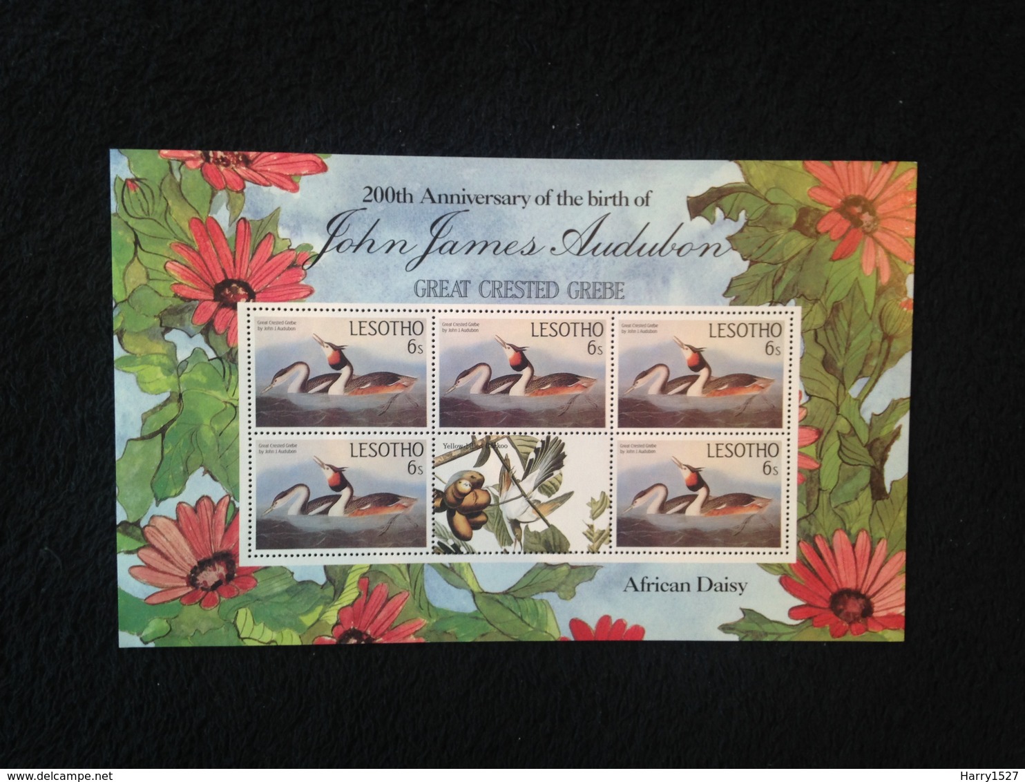 Lesotho Anniversary Of John Audubon 6s Sheetlet - Lesotho (1966-...)