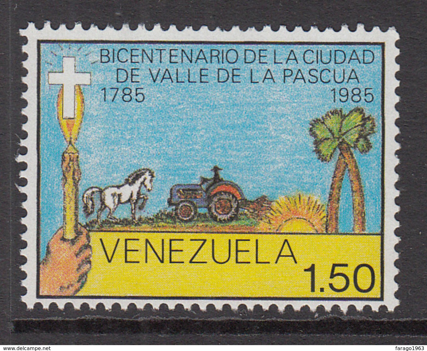 1985 Venezuela Pasqua City Tractor Complete Set Of 1 MNH - Venezuela