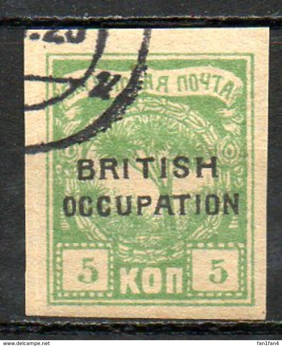 GEORGIE - BATOUM - (Occupation Britannique) - 1919 - N° 7 - 5 K. Vert - (Surchargé : BRITISH OCCUPATION) - Géorgie