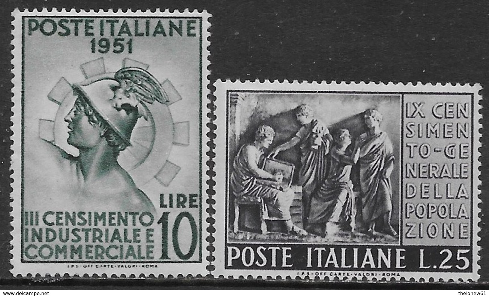 Italia Italy 1951 Censimento Sa N.675-676 Completa Nuova MNH/MH **/* - 1946-60: Nuovi